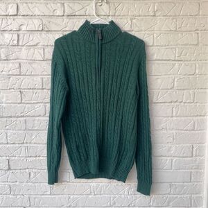 Izod Men's Cable-Knit Pullover Sweater Forest Green Size S Casual Fall